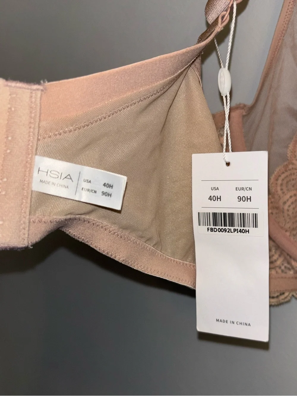 NWT HSIA Unlined Bra - size 40H - Picture 8 of 8